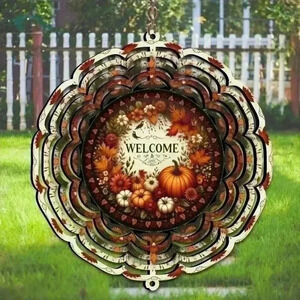 8 inch pumpkin welcome  welcome front door /outside wind spinner